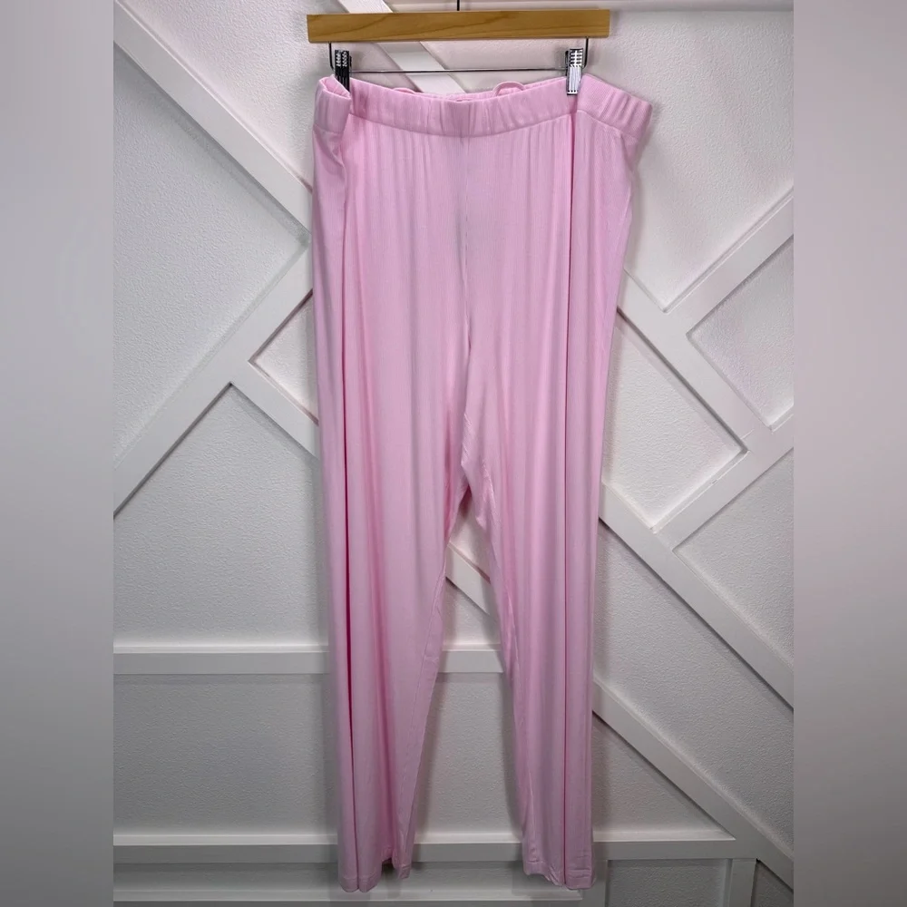 NWT Skims Soft Lounge Rib Sleep Pajama Set Pink Cherry Blossom Size 2X - Picture 5 of 16